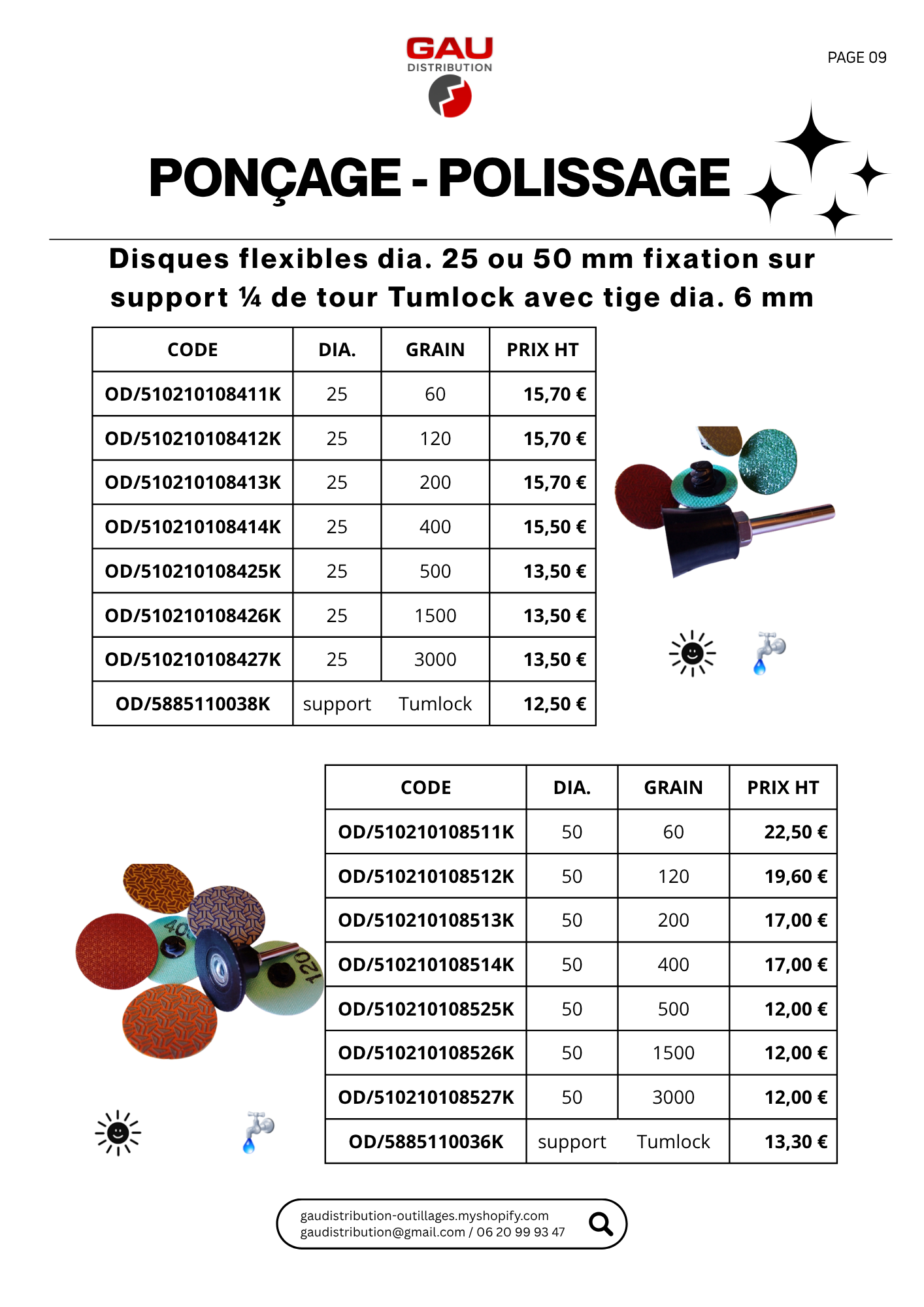 Catalogue produits Ponçage - polissage