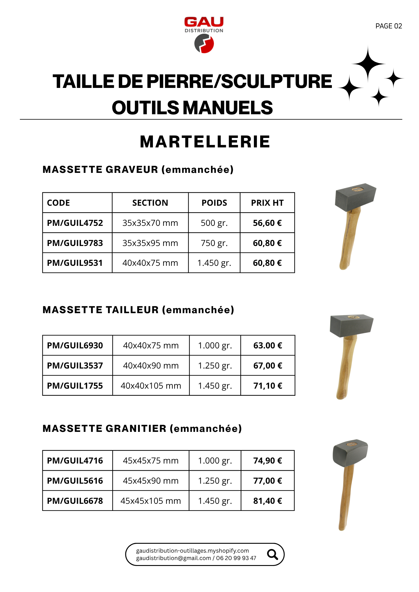 Catalogue produits Taille de pierre - sculpture