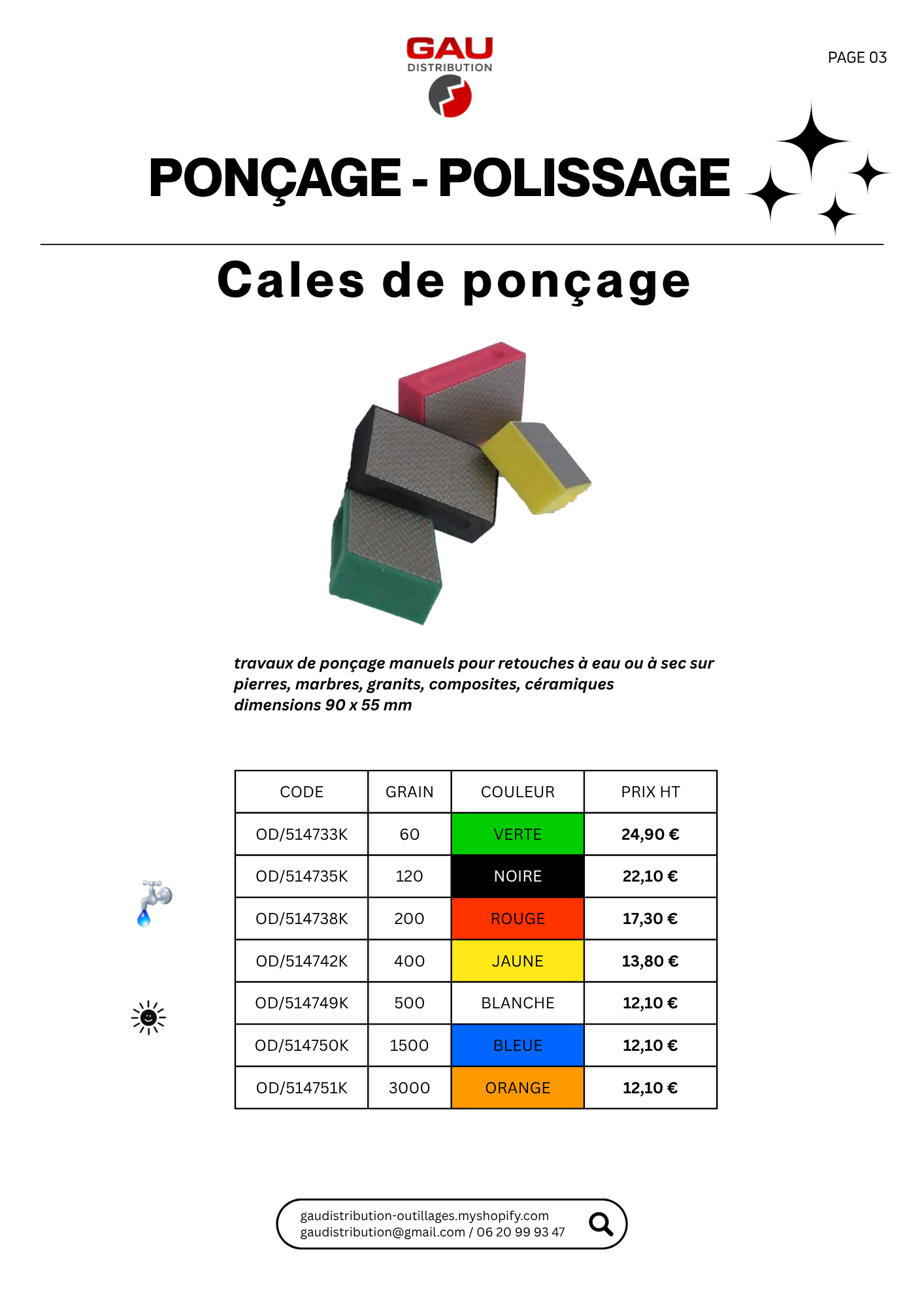 Catalogue produits Ponçage - polissage