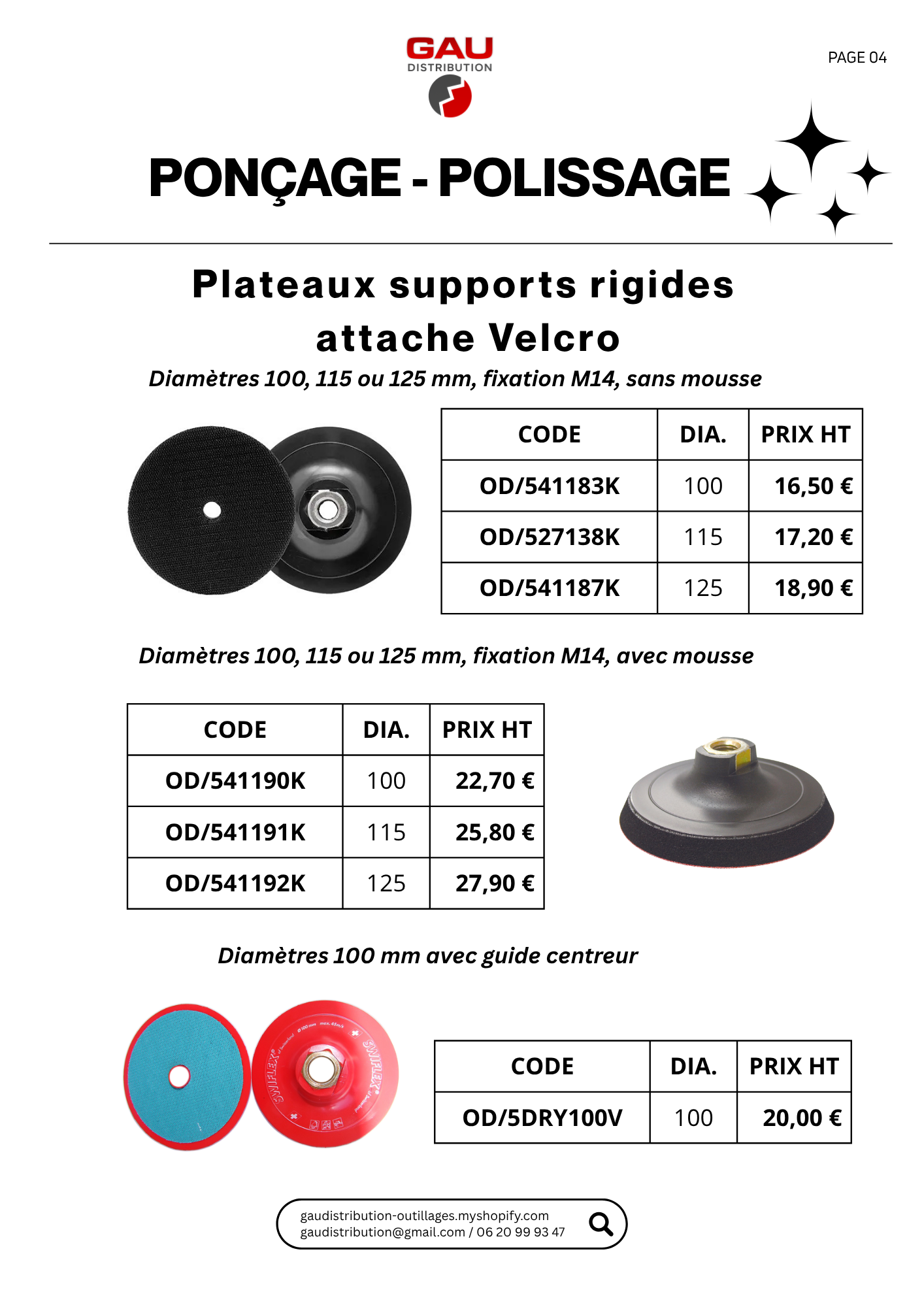 Catalogue produits Ponçage - polissage