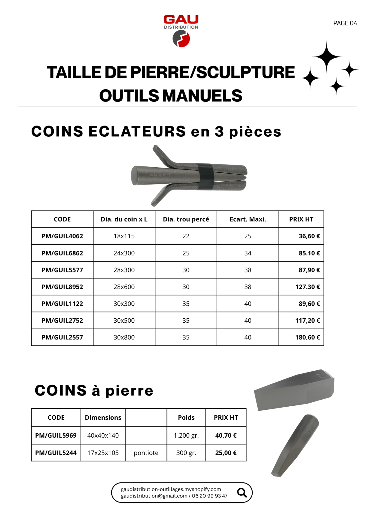 Catalogue produits Taille de pierre - sculpture