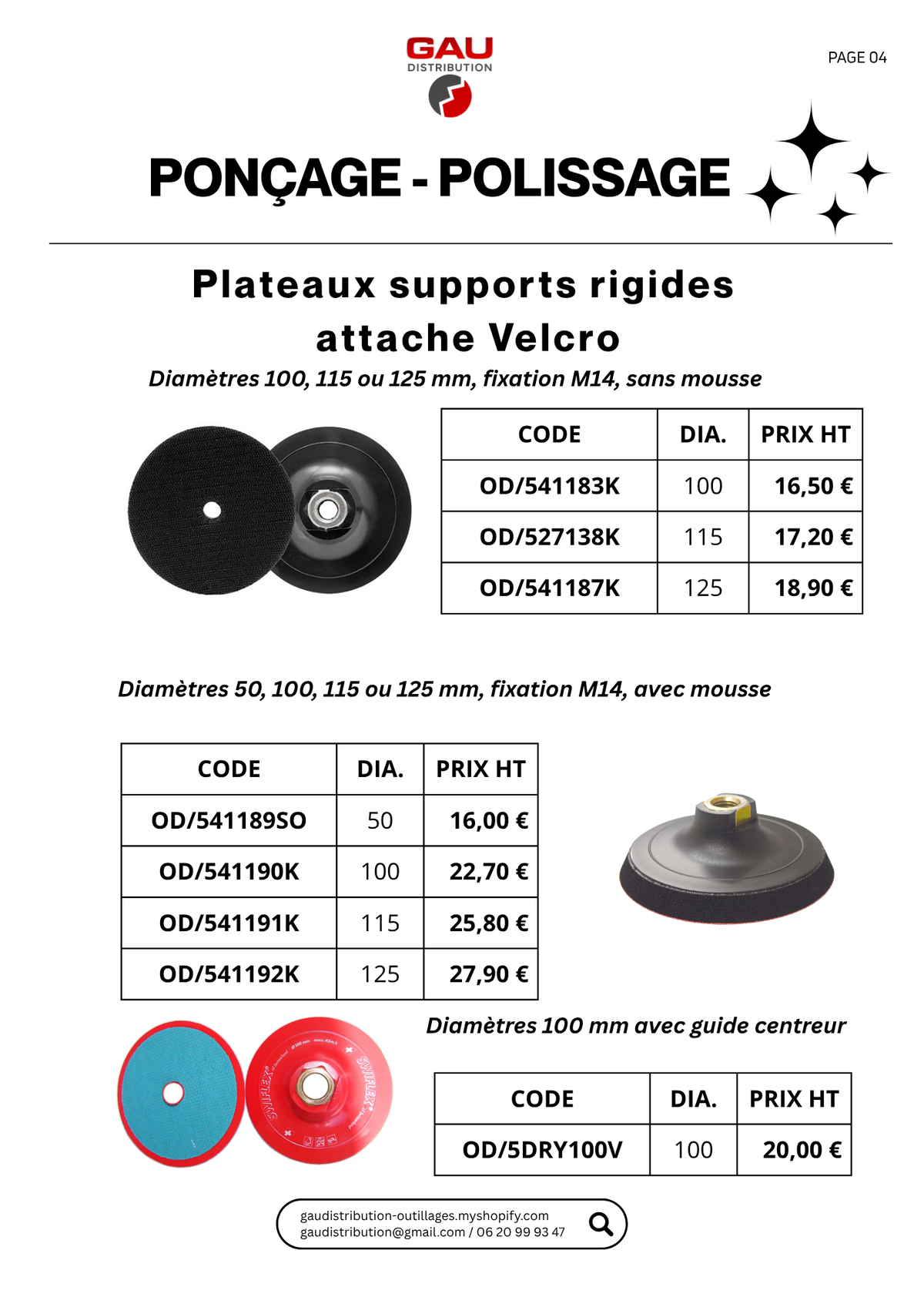 Catalogue produits Ponçage - polissage