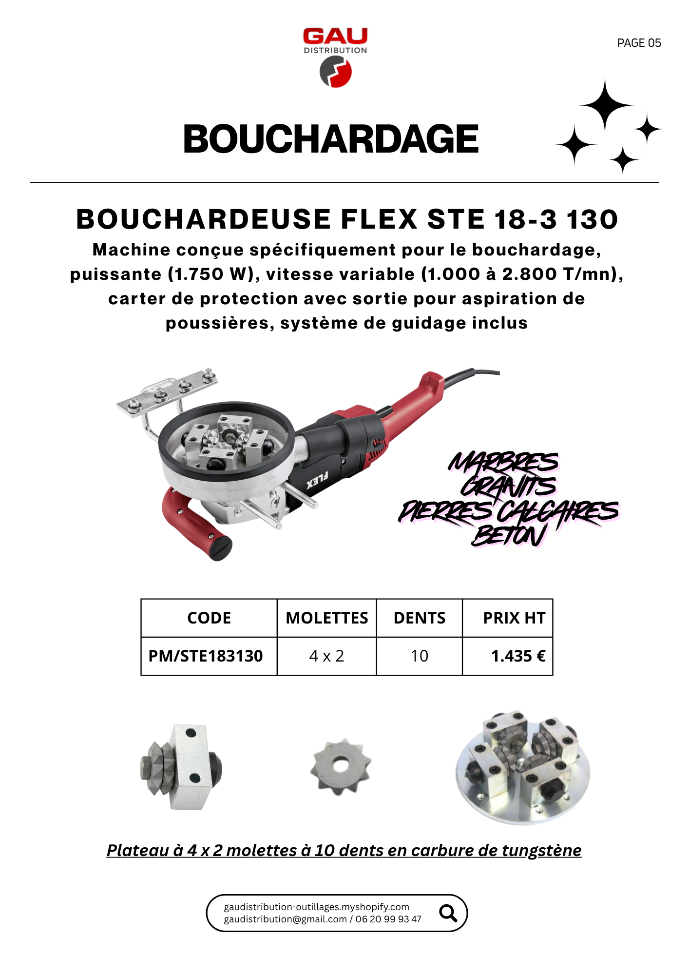 Catalogue produits Bouchardage