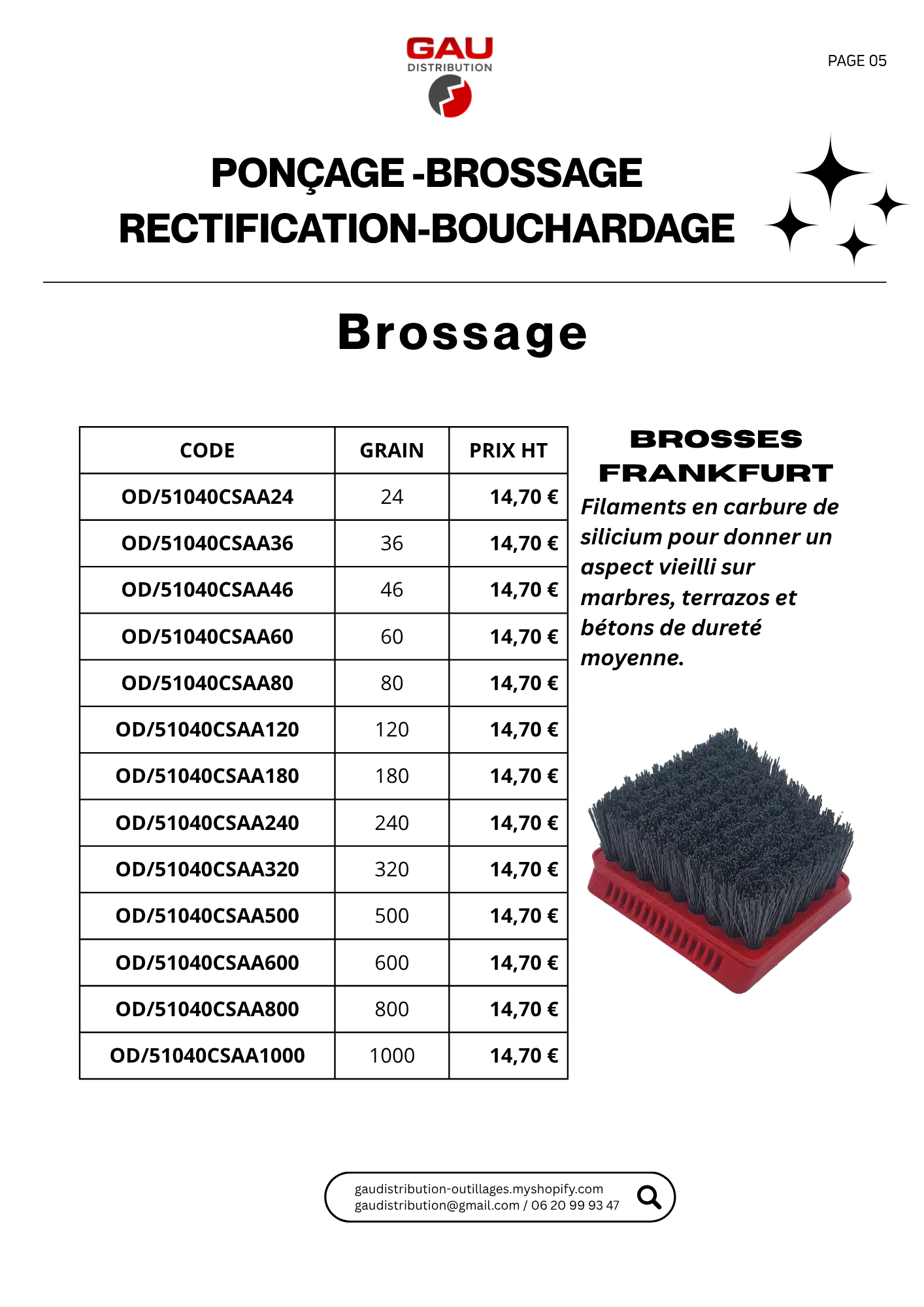 Catalogue produits Plateaux Frankfurt