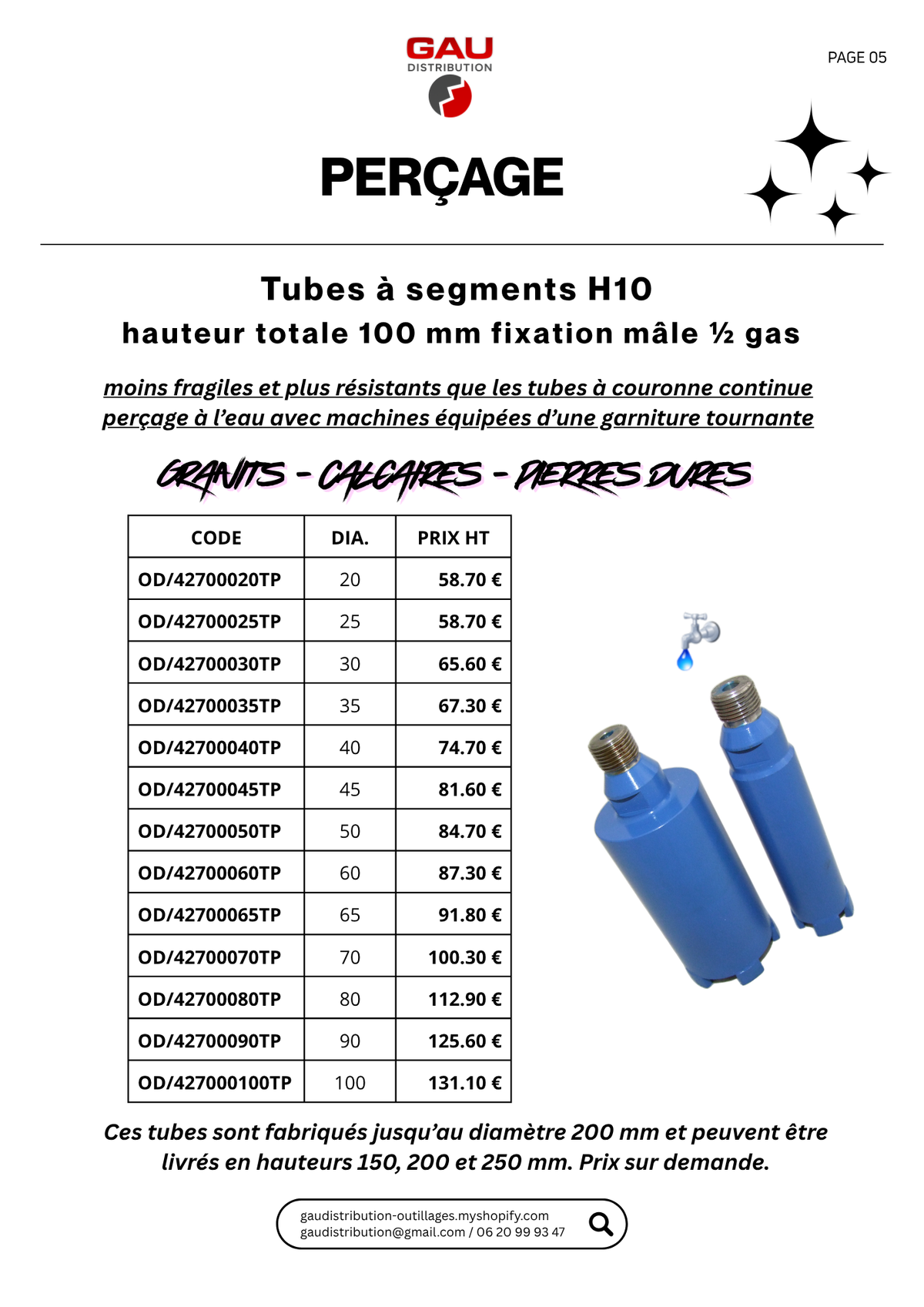 Catalogue produits Perçage