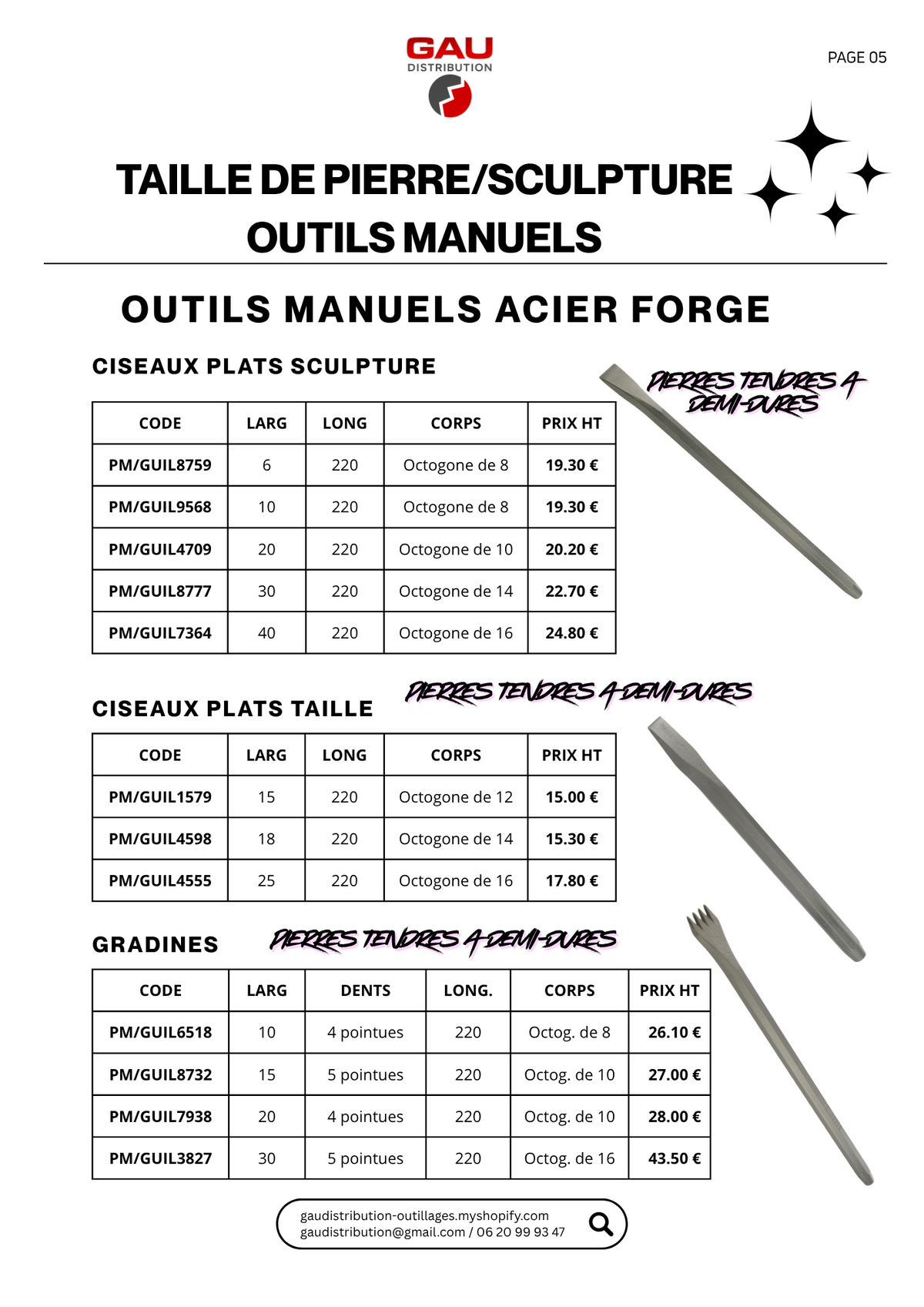 Catalogue produits Taille de pierre - sculpture