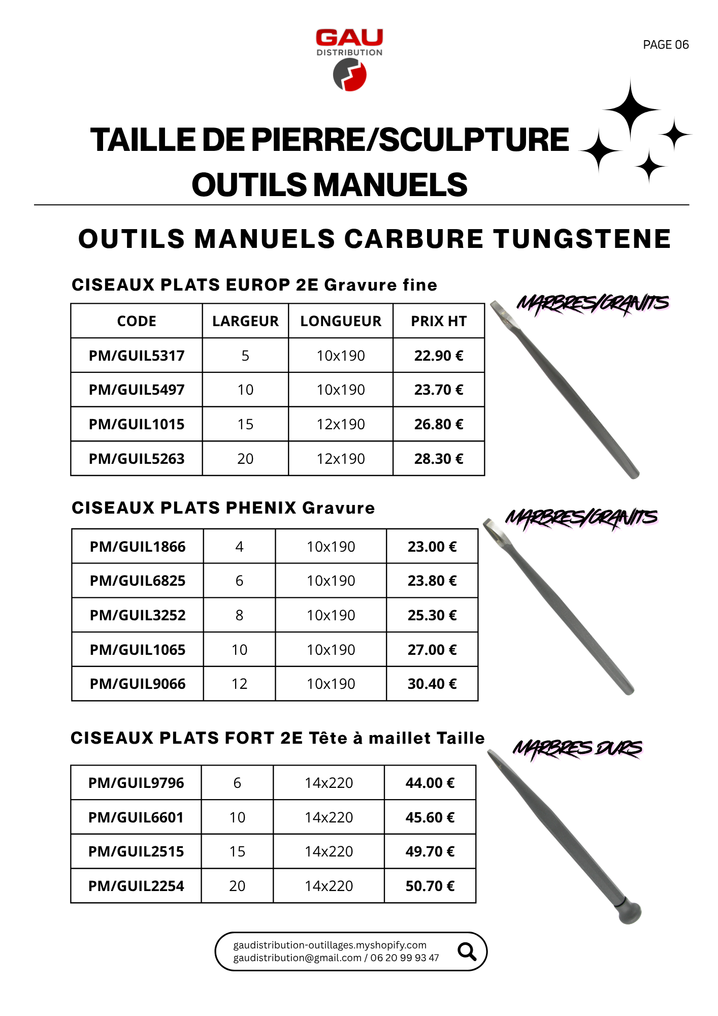 Catalogue produits Taille de pierre - sculpture