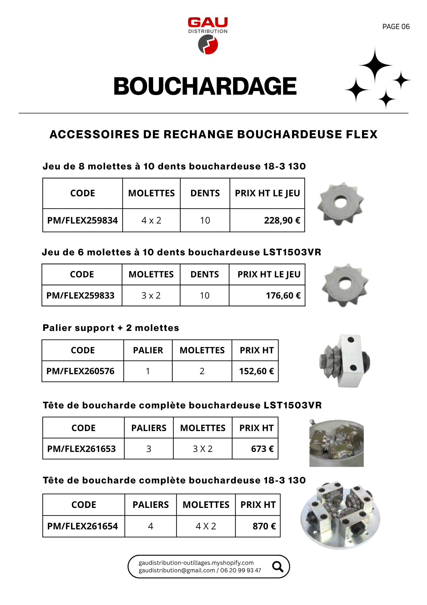 Catalogue produits Bouchardage