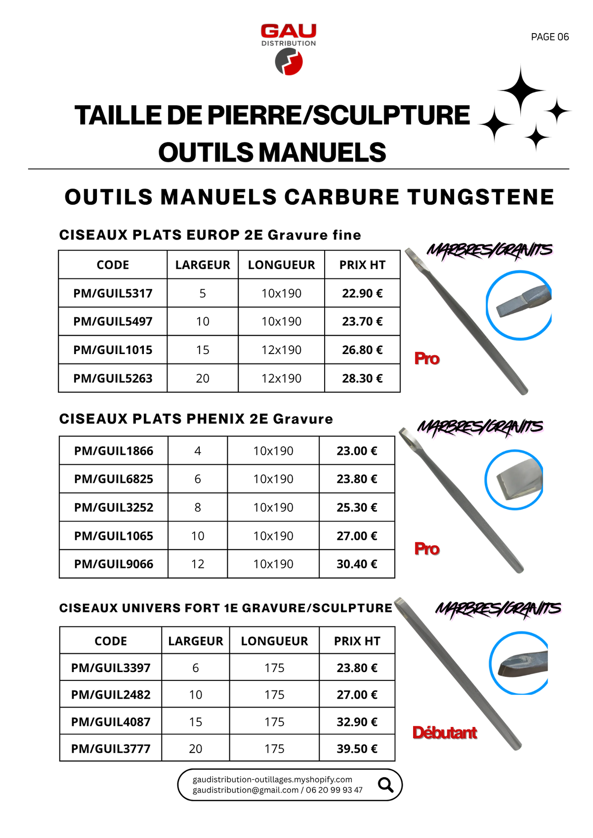 Catalogue produits Taille de pierre - sculpture