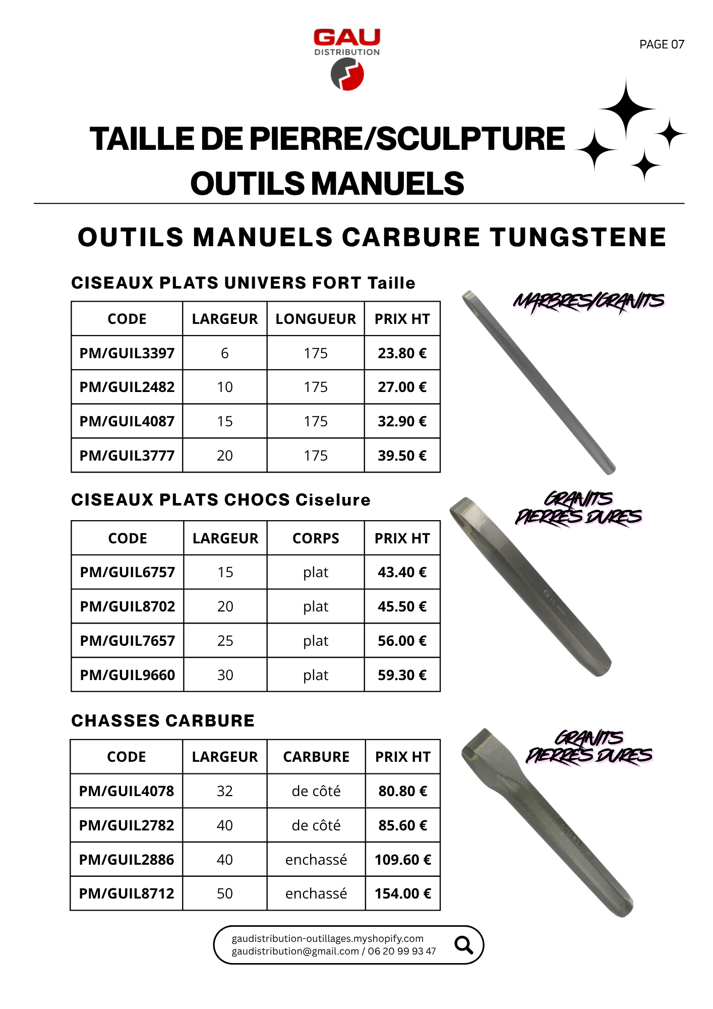 Catalogue produits Taille de pierre - sculpture