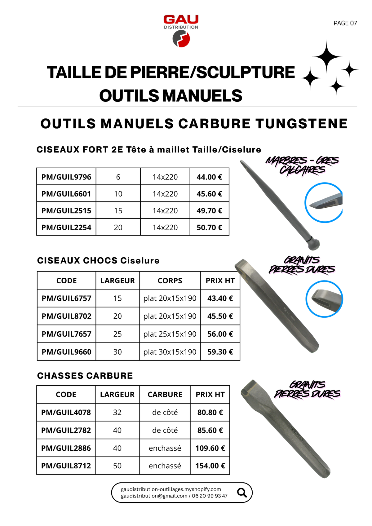 Catalogue produits Taille de pierre - sculpture