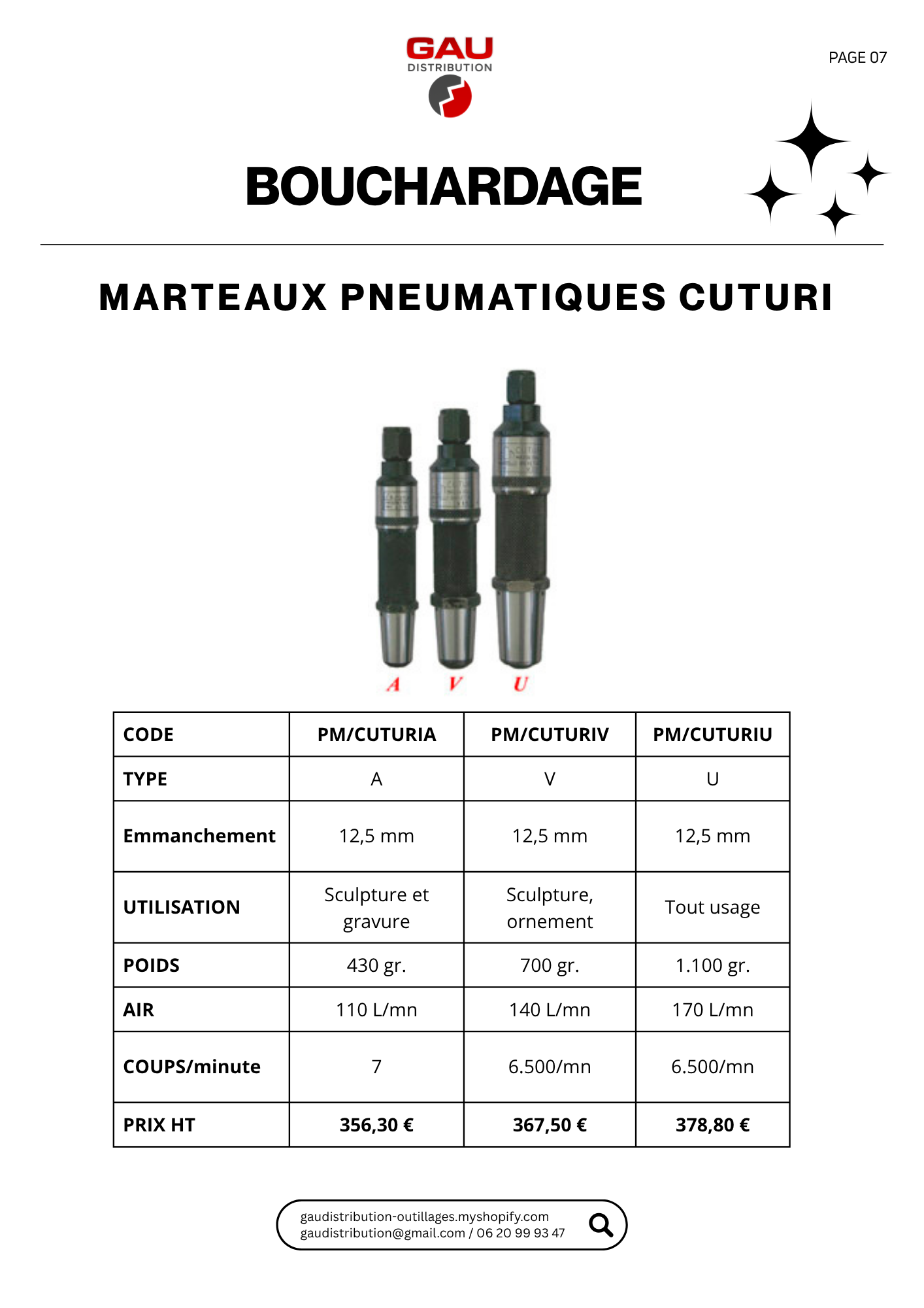 Catalogue produits Bouchardage