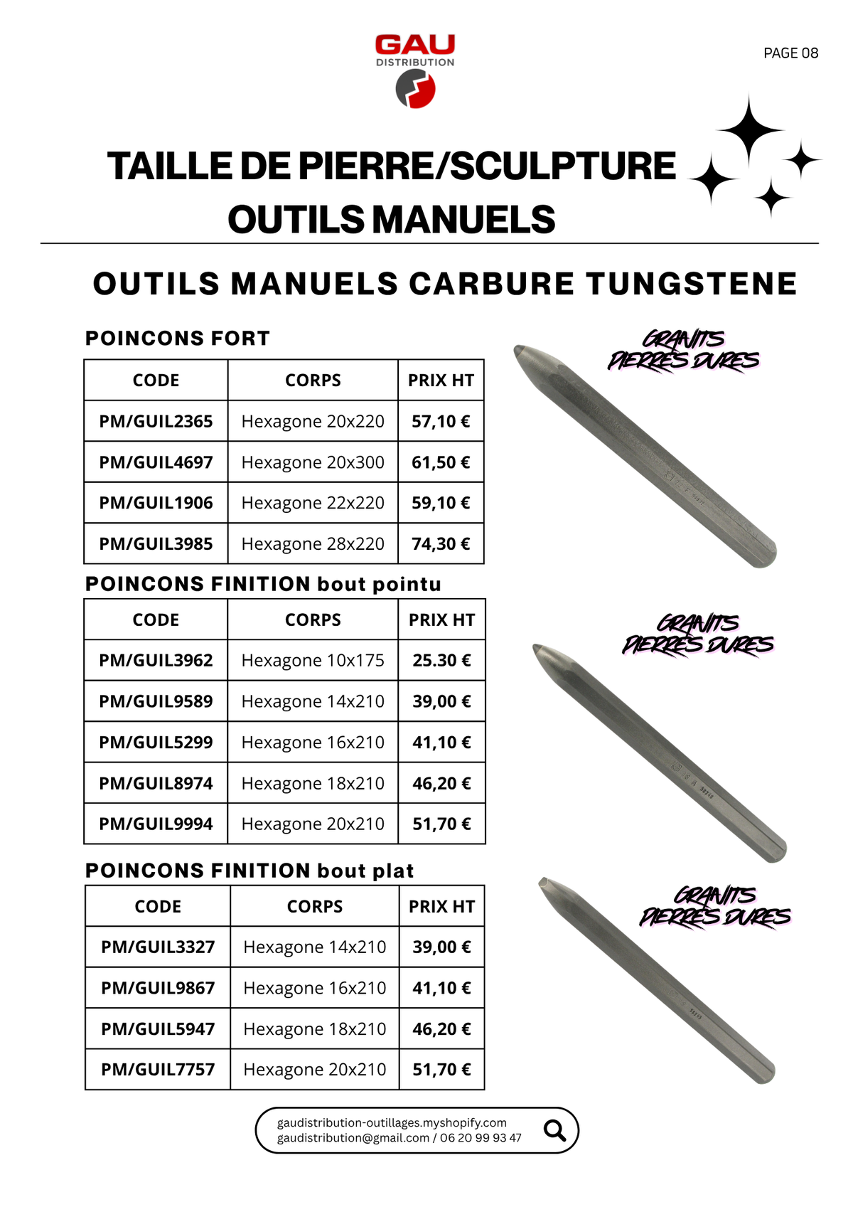 Catalogue produits Taille de pierre - sculpture