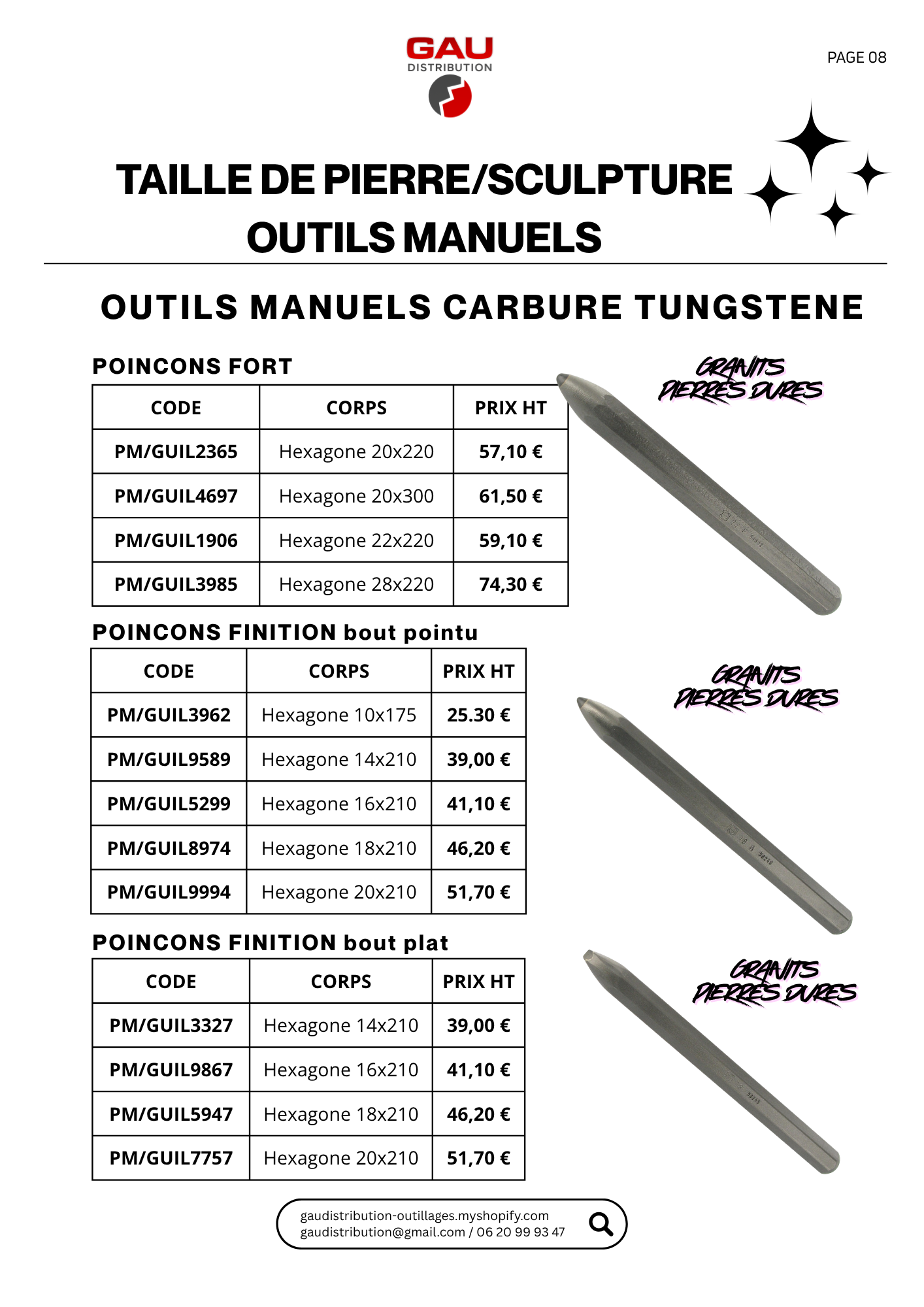 Catalogue produits Taille de pierre - sculpture